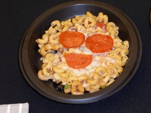 Macaroni & Cheese with Pepperoni on top