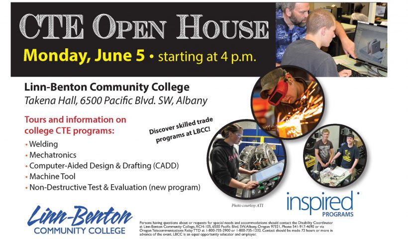 Linn Benton Community College CTE Open House Flyer