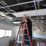 Installing modular classroom ceiling panels