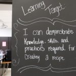 Classroom sign about learning target