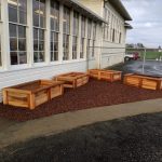 Planter boxes in place.