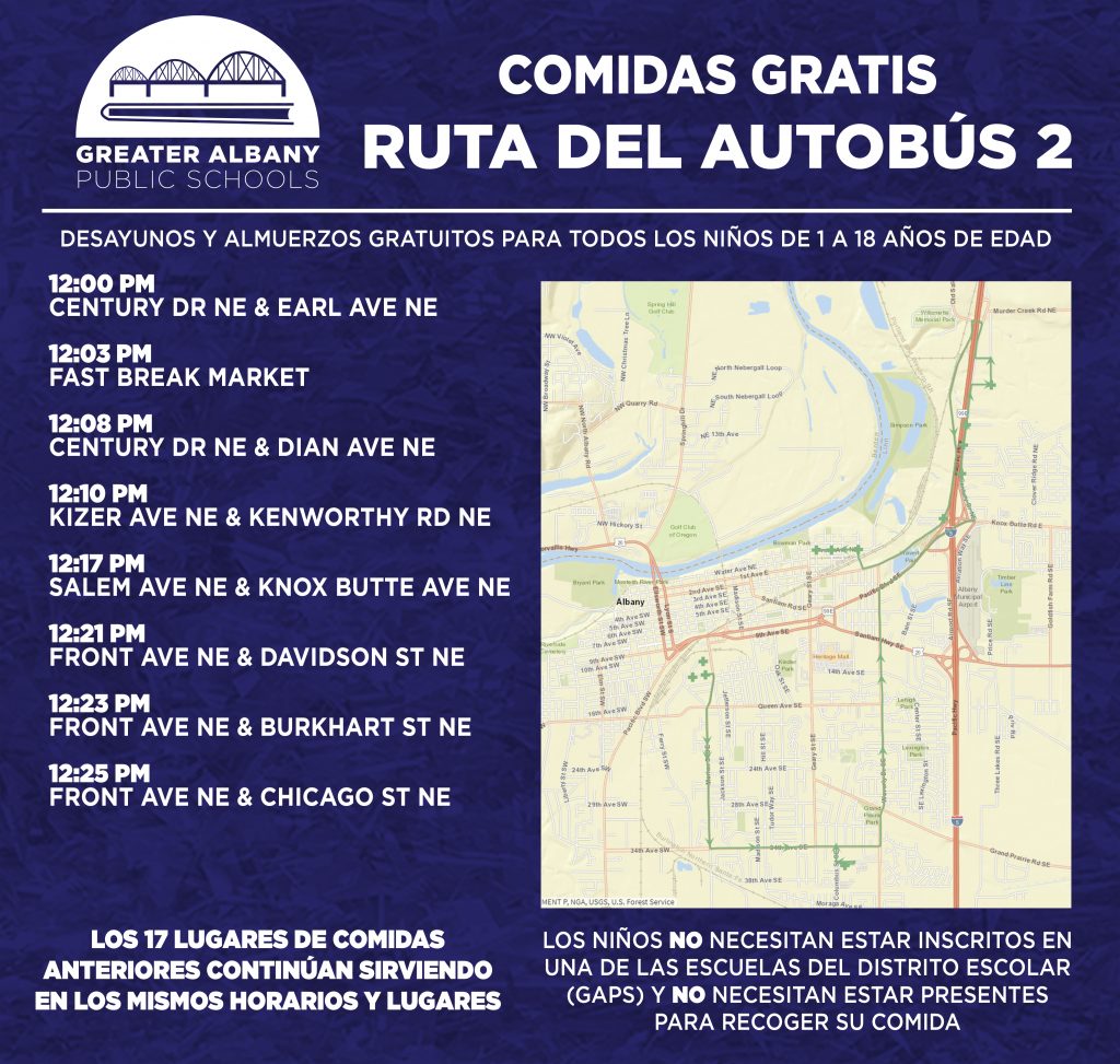 Meal Bus Route 2 Spanish