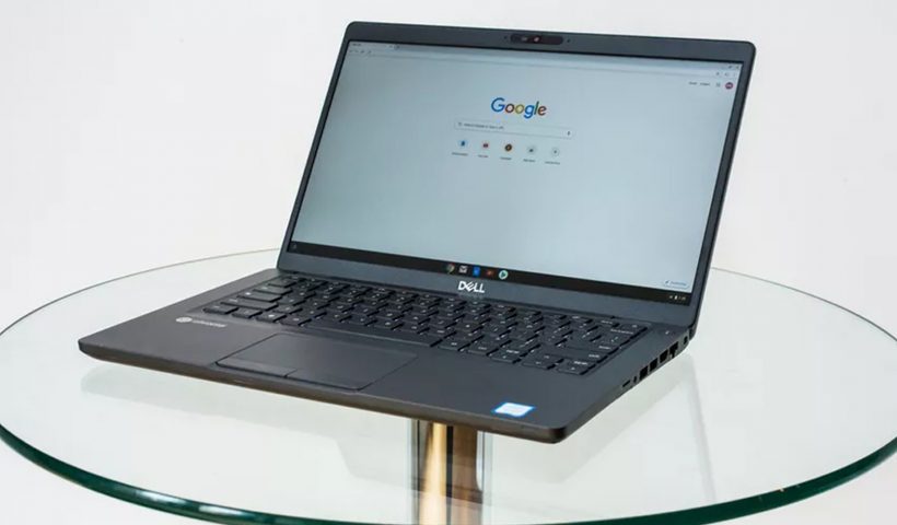 Chromebook on table