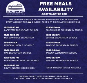 Free Meals 3-29-21 Times