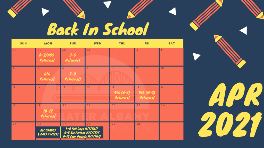 Back to school calendar
