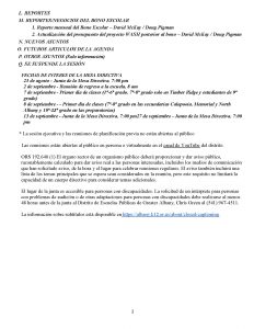 Agenda for School Board meeting 8/23/2021 in Spanish