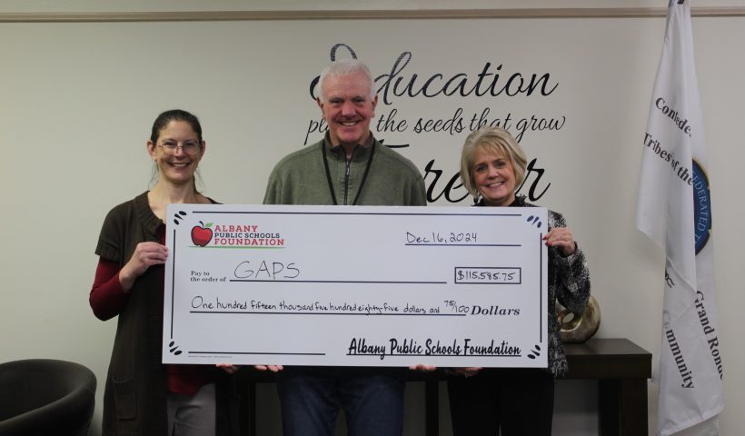 ASPF and Superintendent Gardner with donation check